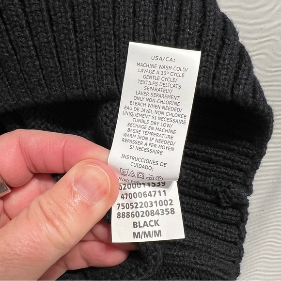 Chaps Mens Black and White Fair Isle Shawl Collar Cardigan Sweater size medium - Picture 9 of 9